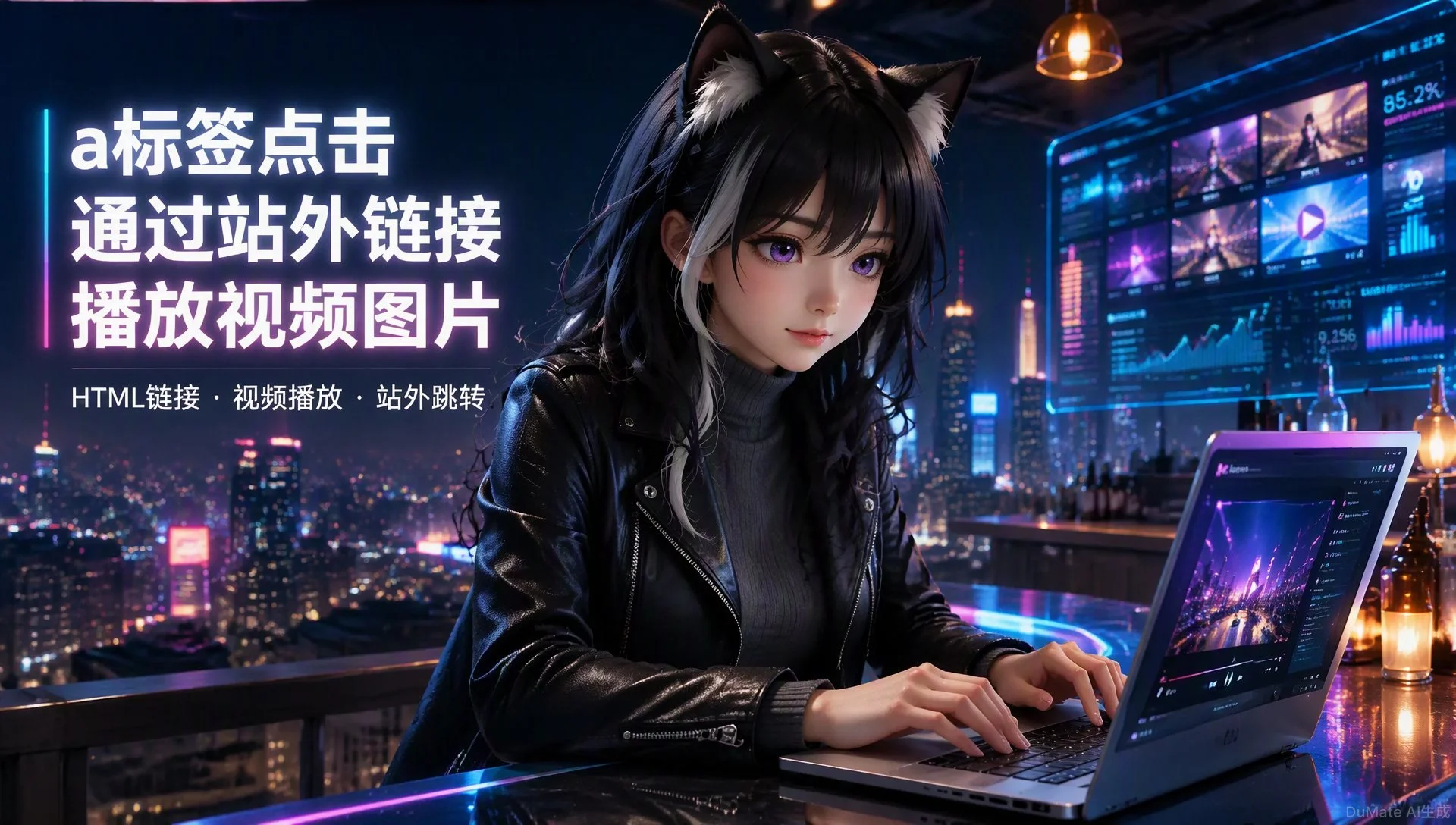 a标签点击通过站外链接播放视频封面图